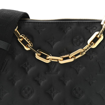 Louis Vuitton Lambskin Embossed Monogram Coussin PM Black 7 of 9