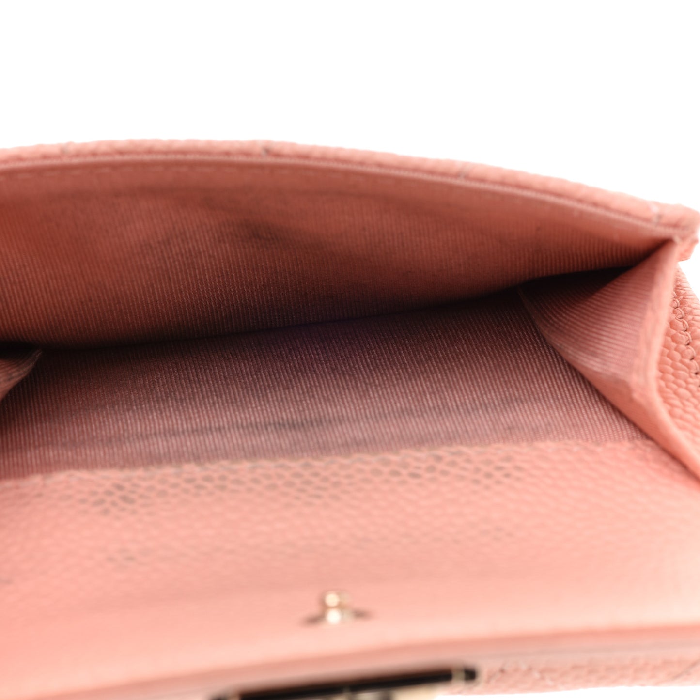 Caviar Quilted Small Boy Flap Wallet Light Pink