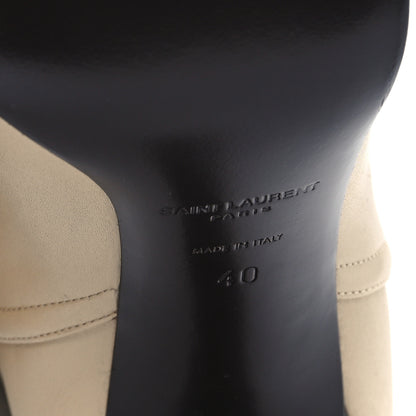 Saint Laurent Calfskin Jane Knee High 90 Boots 40 Beige 6 of 8