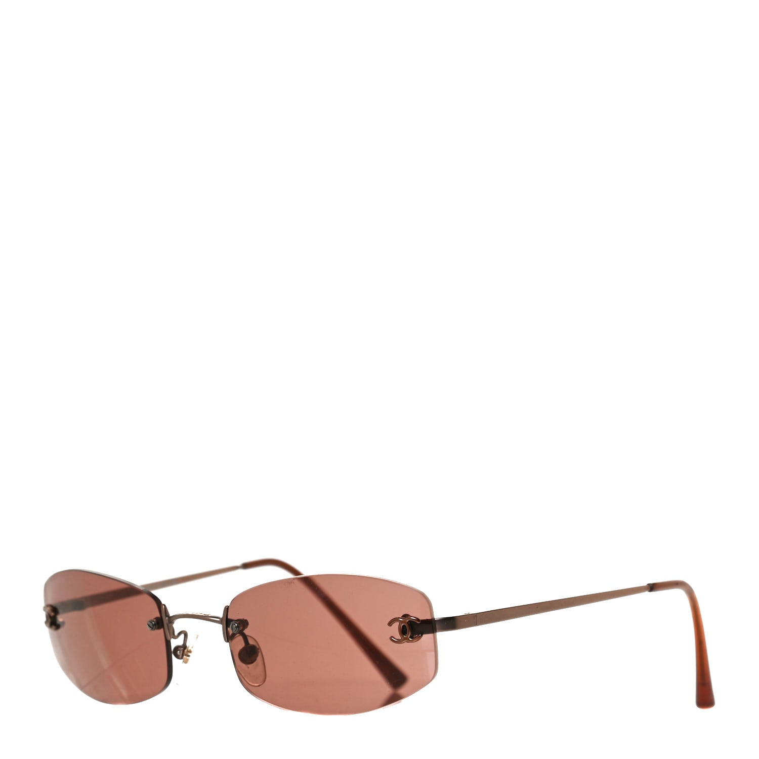 Chanel Metal Frameless CC Sunglasses 4002 Brown 1 of 6