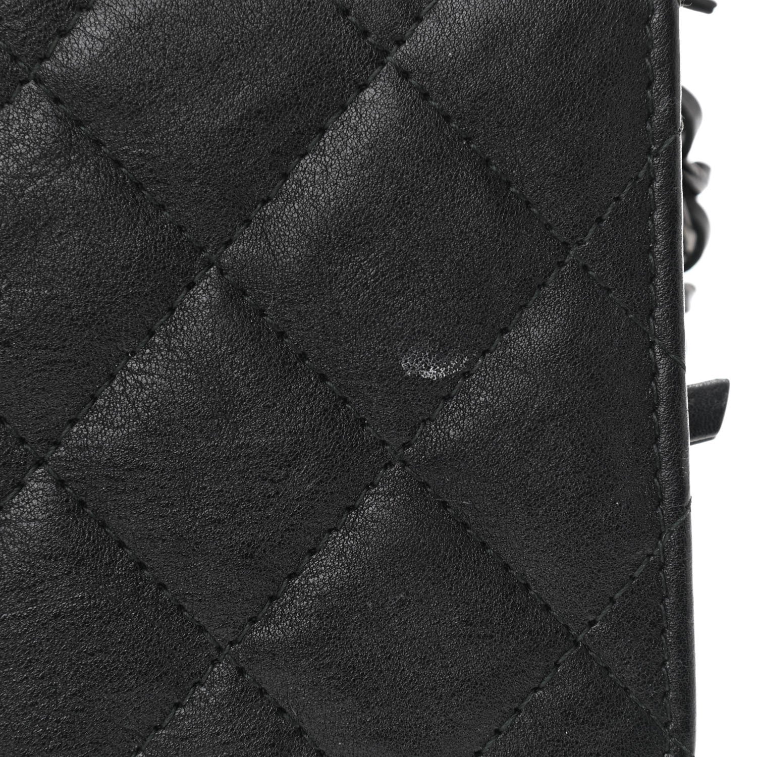 Chanel Crumpled Calfskin Quilted Wallet On Chain WOC So Black 11 of 12