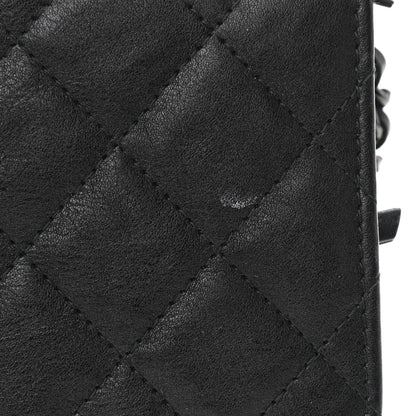 Chanel Crumpled Calfskin Quilted Wallet On Chain WOC So Black 11 of 12