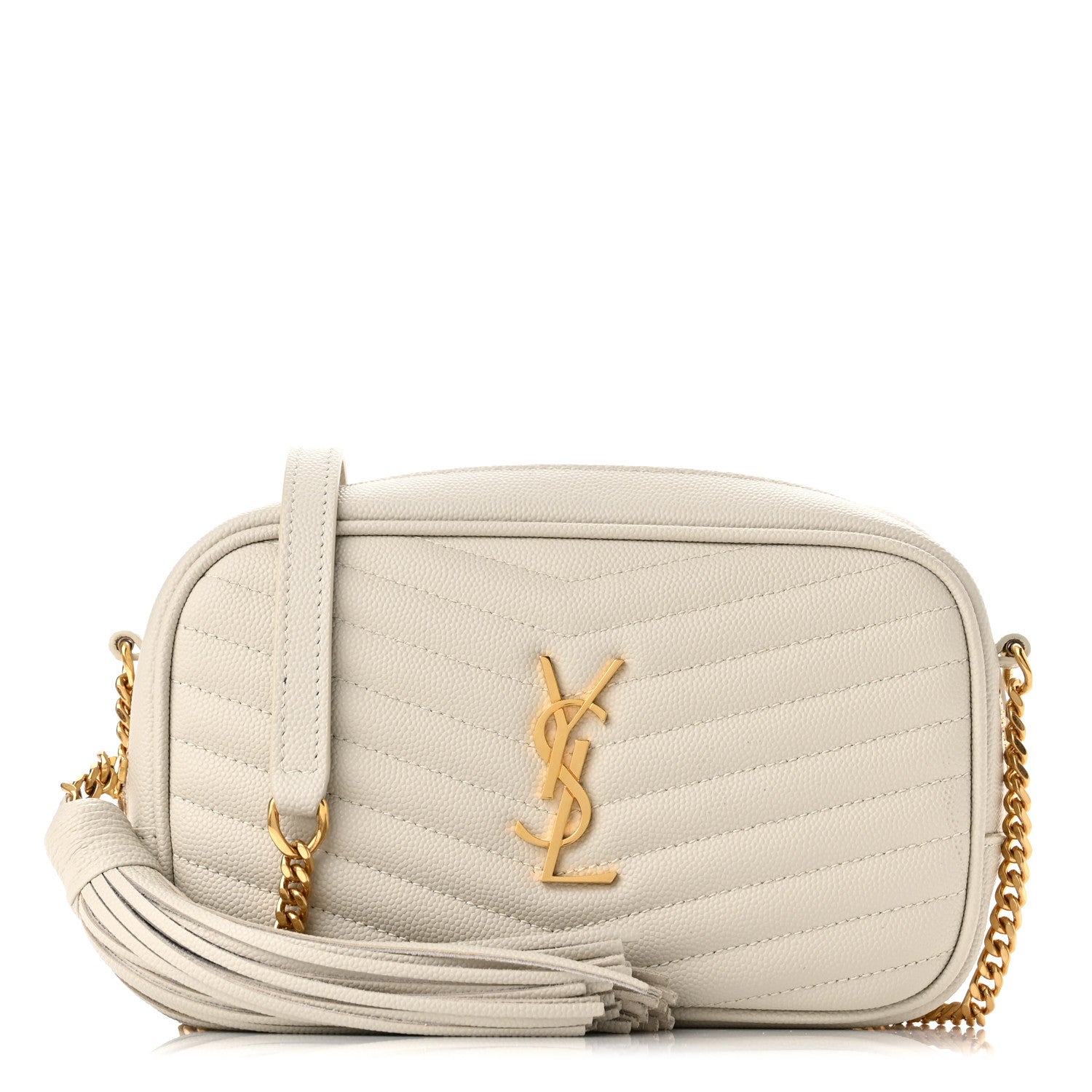 Saint Laurent Grain De Poudre Matelasse Monogram Mini Lou Camera Bag Crema Soft 1 of 10