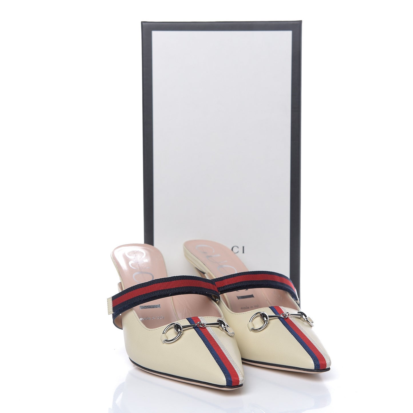 Malaga Kid Sylvie Web Cross Strap Mid-Heel Slides 39.5 Vintage White