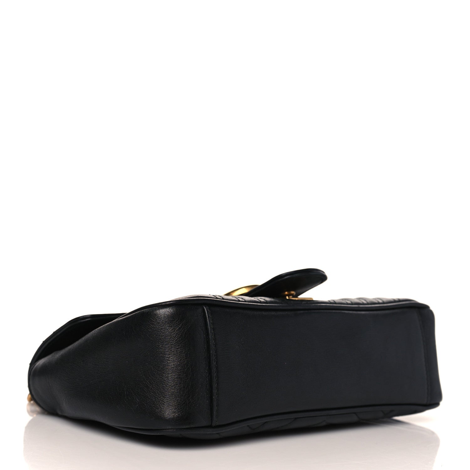 Gucci Calfskin Matelasse Small GG Marmont Shoulder Bag Black 3 of 10