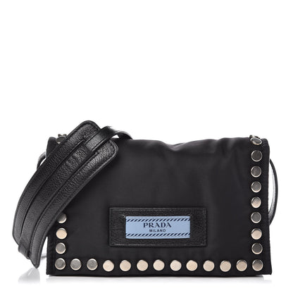 Prada Nylon Tessuto Studded Mini Etiquette Bag Black Astrale 1 of 10