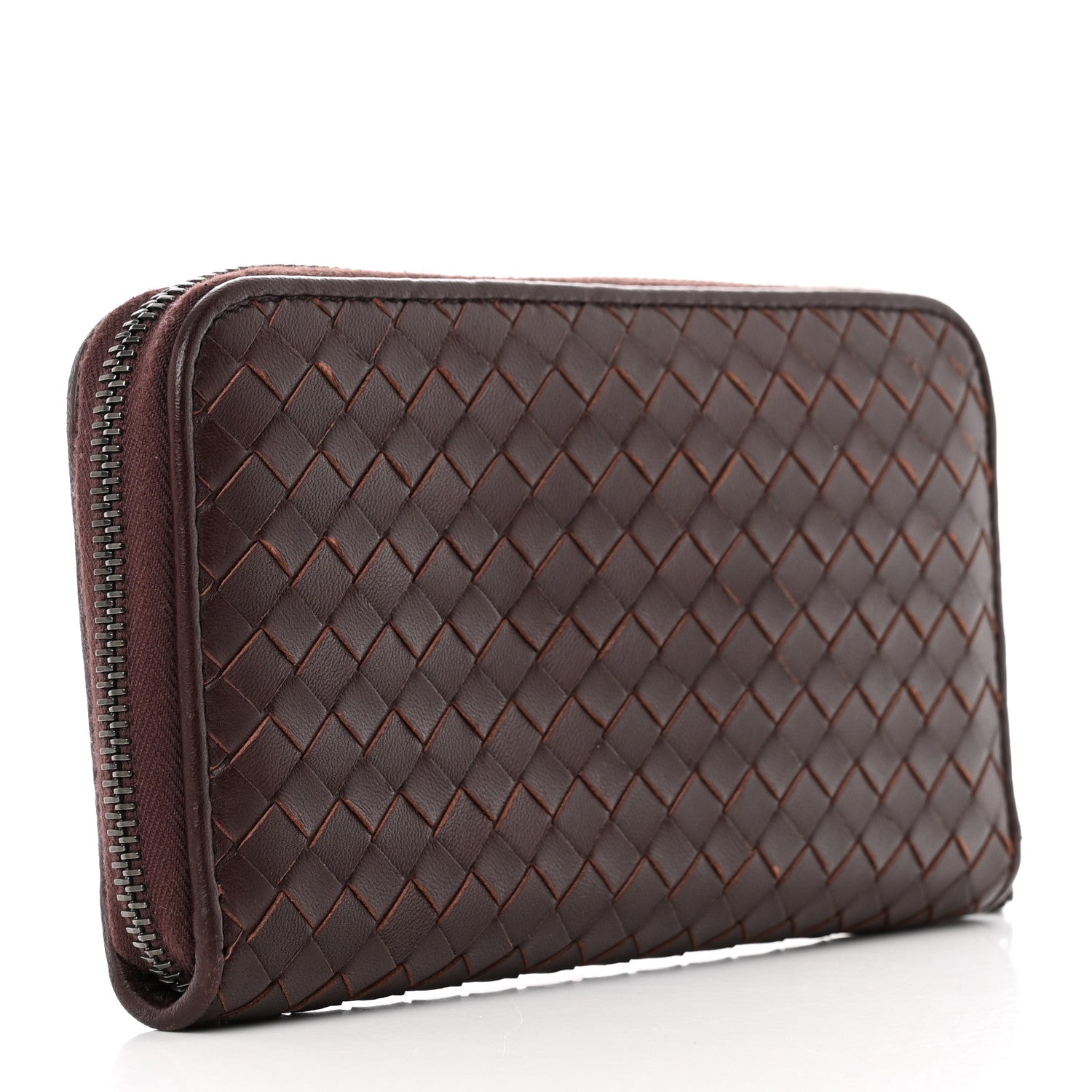 Bottega Veneta Nappa Intrecciato Zip Around Wallet Aubergine 3 of 11