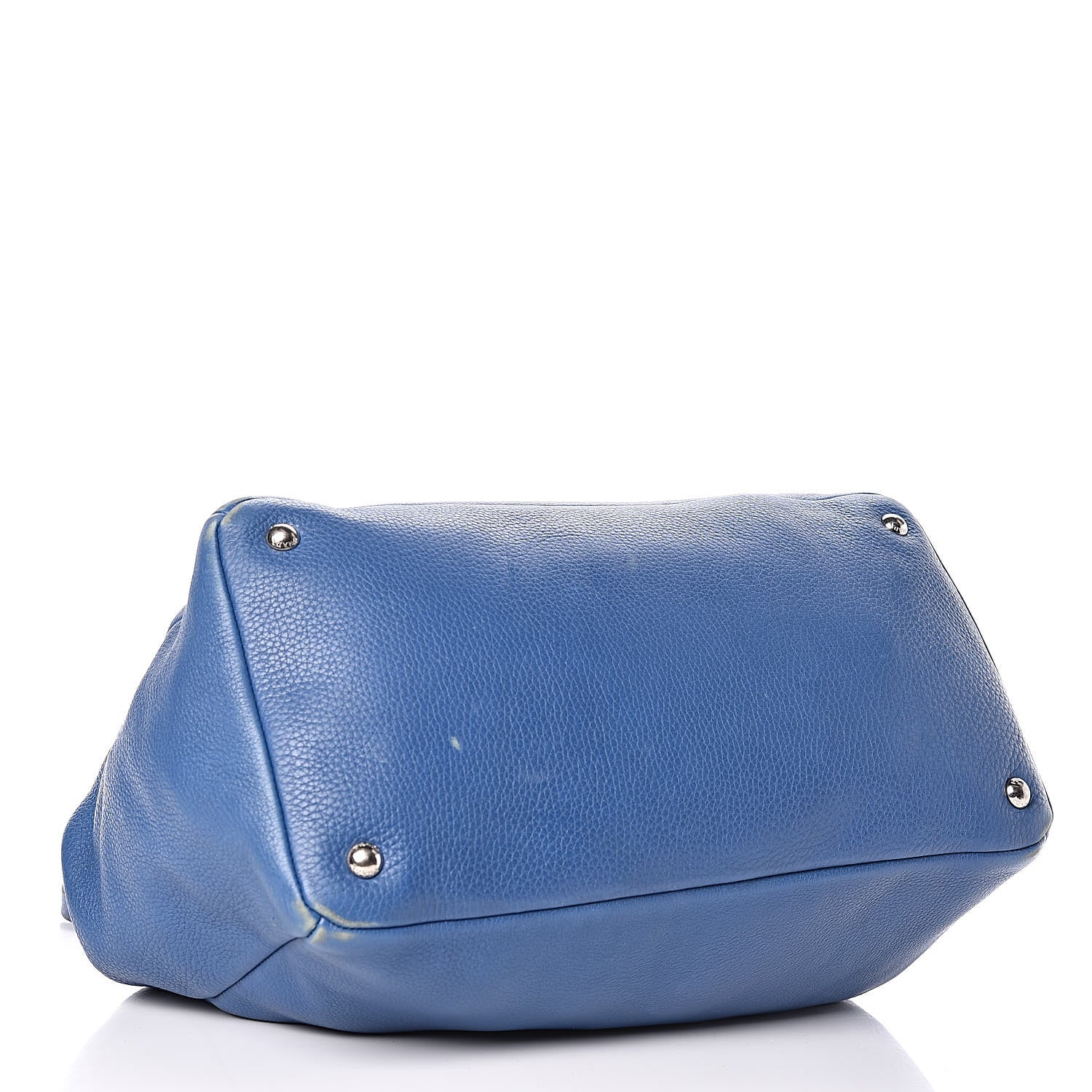 Prada Cervo Deerskin Tote Blue 4 of 16