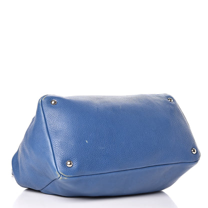 Prada Cervo Deerskin Tote Blue 4 of 16