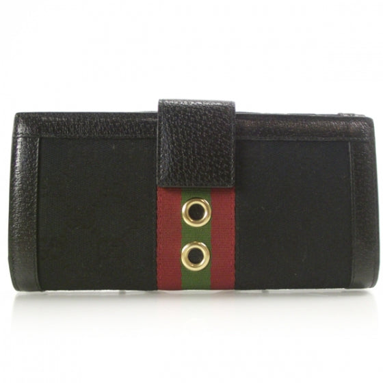 Signature Canvas French Purse Wallet Black