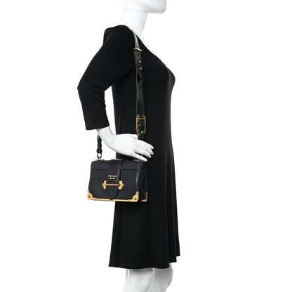 Prada City Calf Saffiano Cahier Bag Black 2 of 9