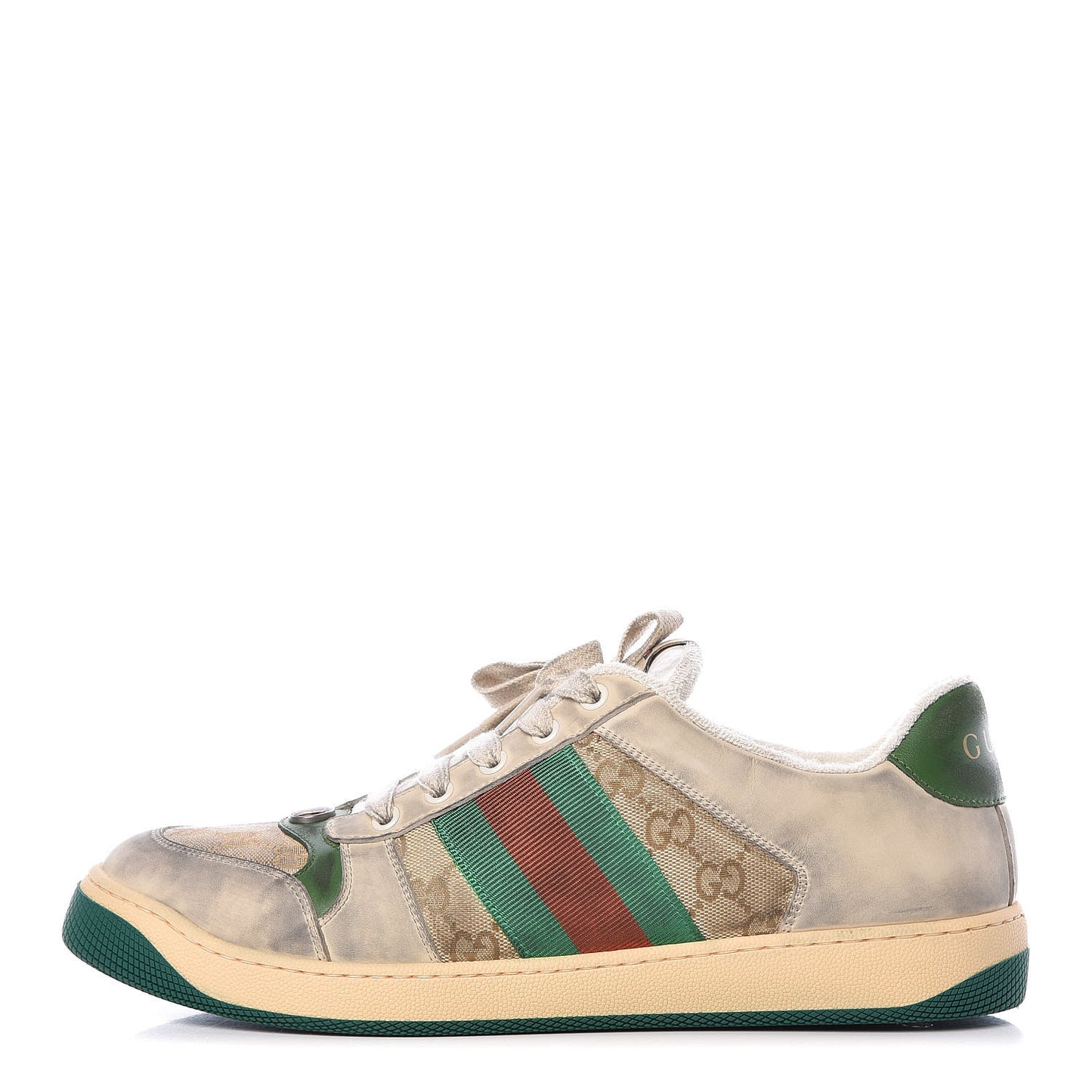 GG Monogram Nubuck Web Mens Screener Sneakers 9 New Sand Dusty Milk Vintage Green