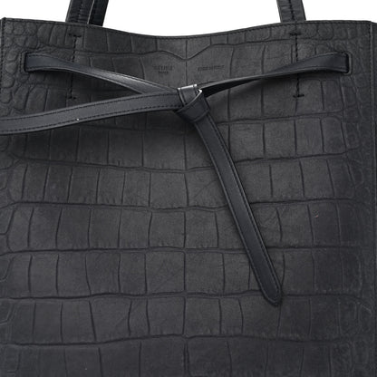 Celine Nubuck Crocodile Embossed Medium Belt Cabas Phantom Navy Blue 13 of 16