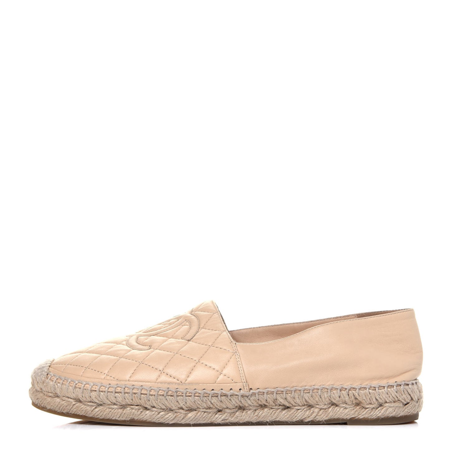 Lambskin Quilted CC Espadrilles 41 Beige
