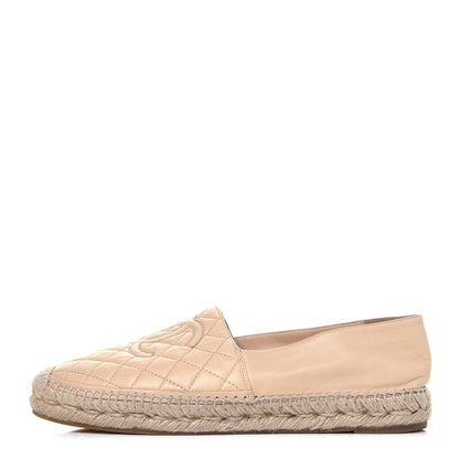 Chanel Lambskin Quilted CC Espadrilles 41 Beige 1 of 21