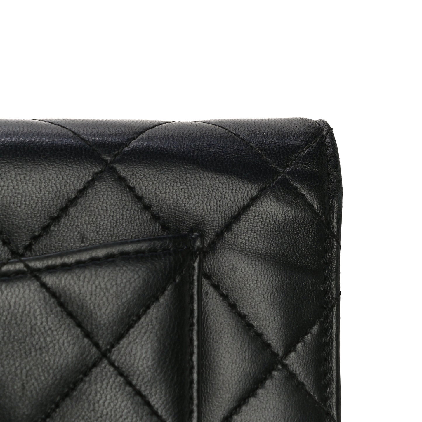 Lambskin Quilted Wallet On Chain WOC Black