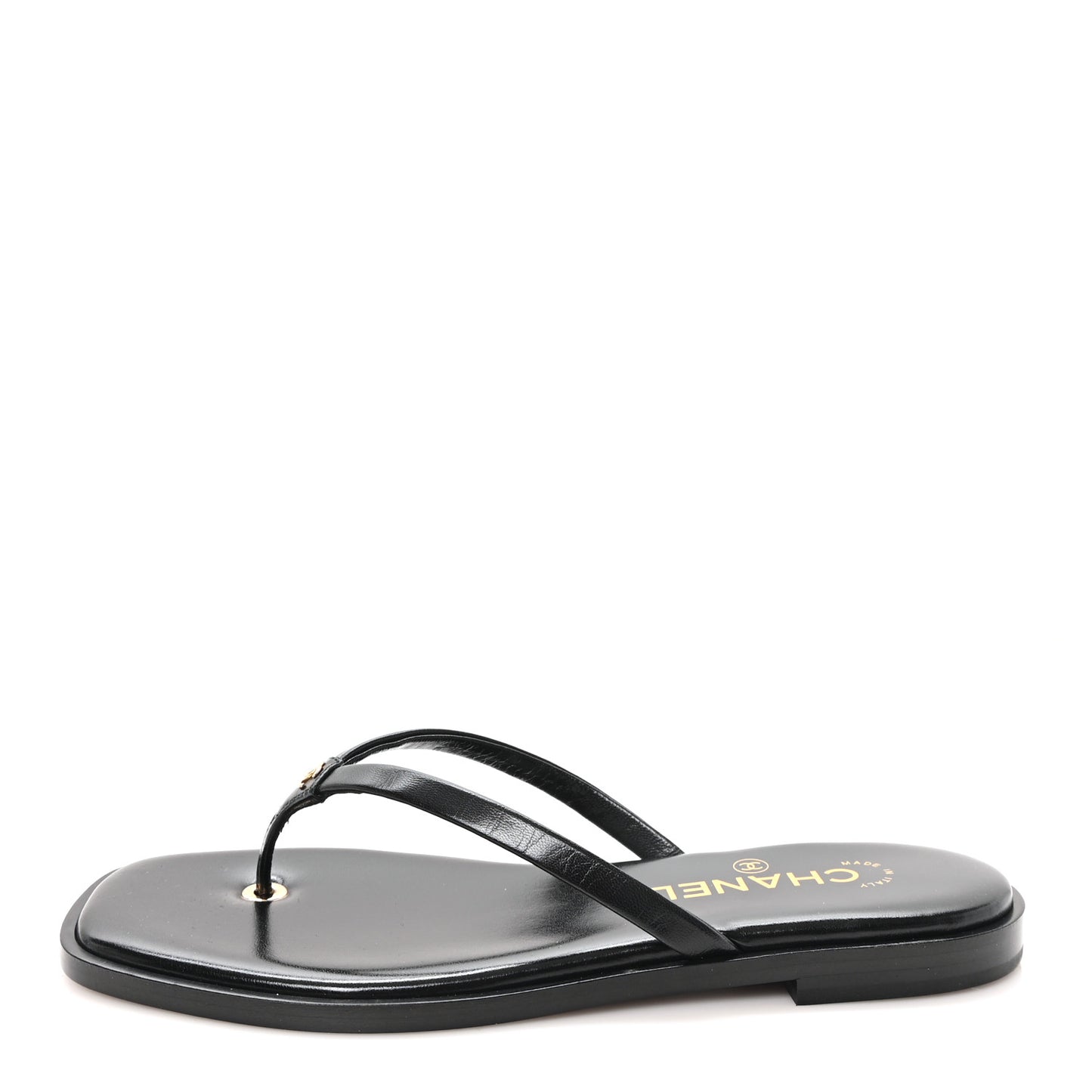 Goatskin CC Times Square Thong Sandals 37 Black