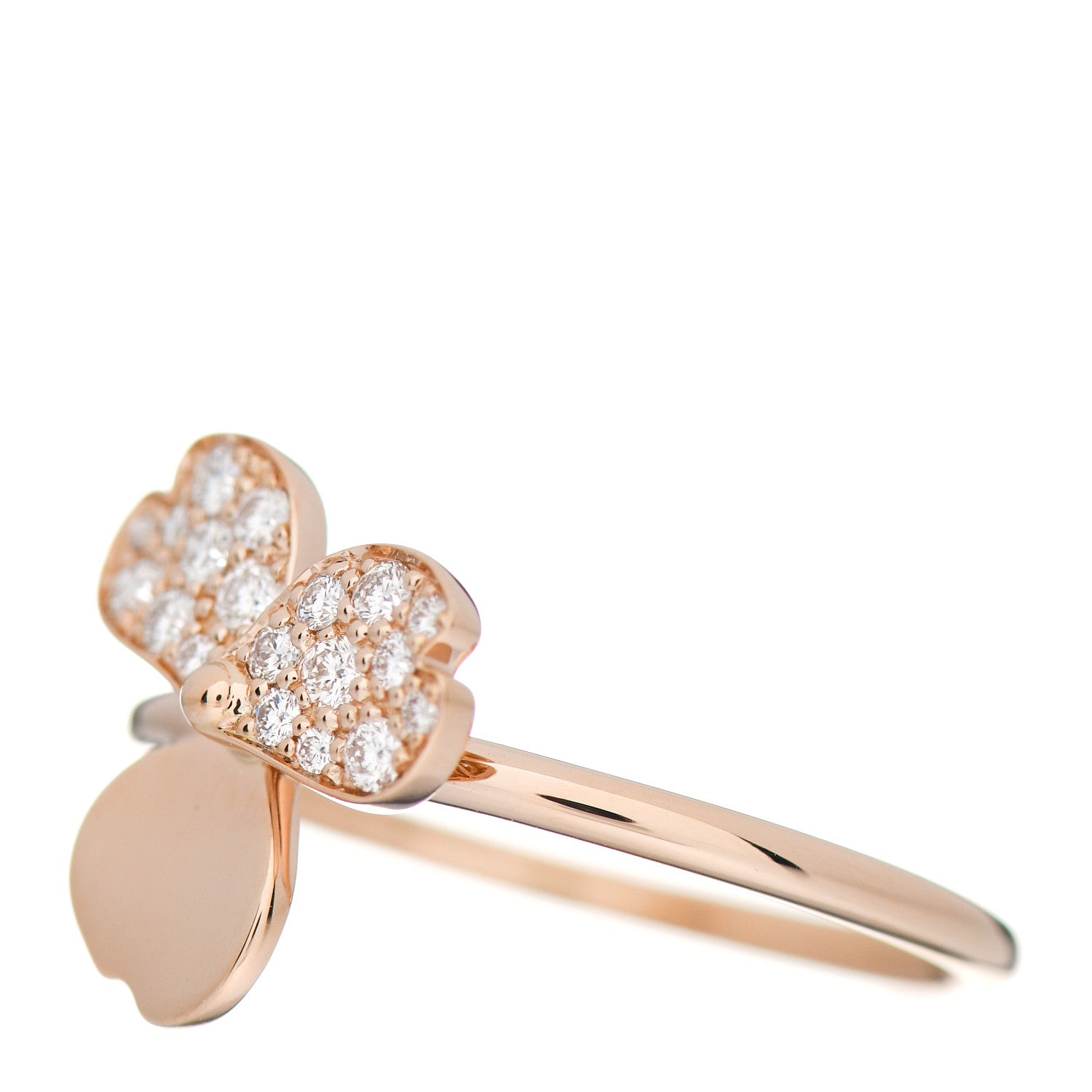 Tiffany 18K Rose Gold Diamond Paper Flowers Ring 54 7 3 of 5