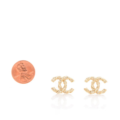 Chanel Crystal Twisted CC Earrings Gold 2 of 6