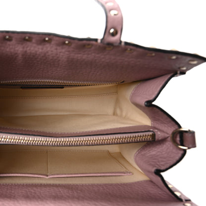 Valentino Garavani Grained Calfskin Rockstud Flip Lock Tote Lipstick 9 of 17