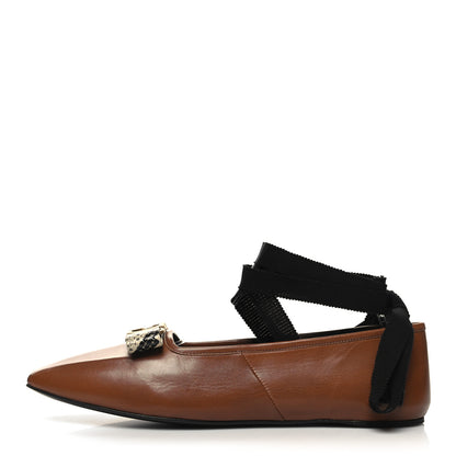 Gucci Malaga Kid Snakeskin Interlocking G Ballet Flats 39 Cuir 1 of 8