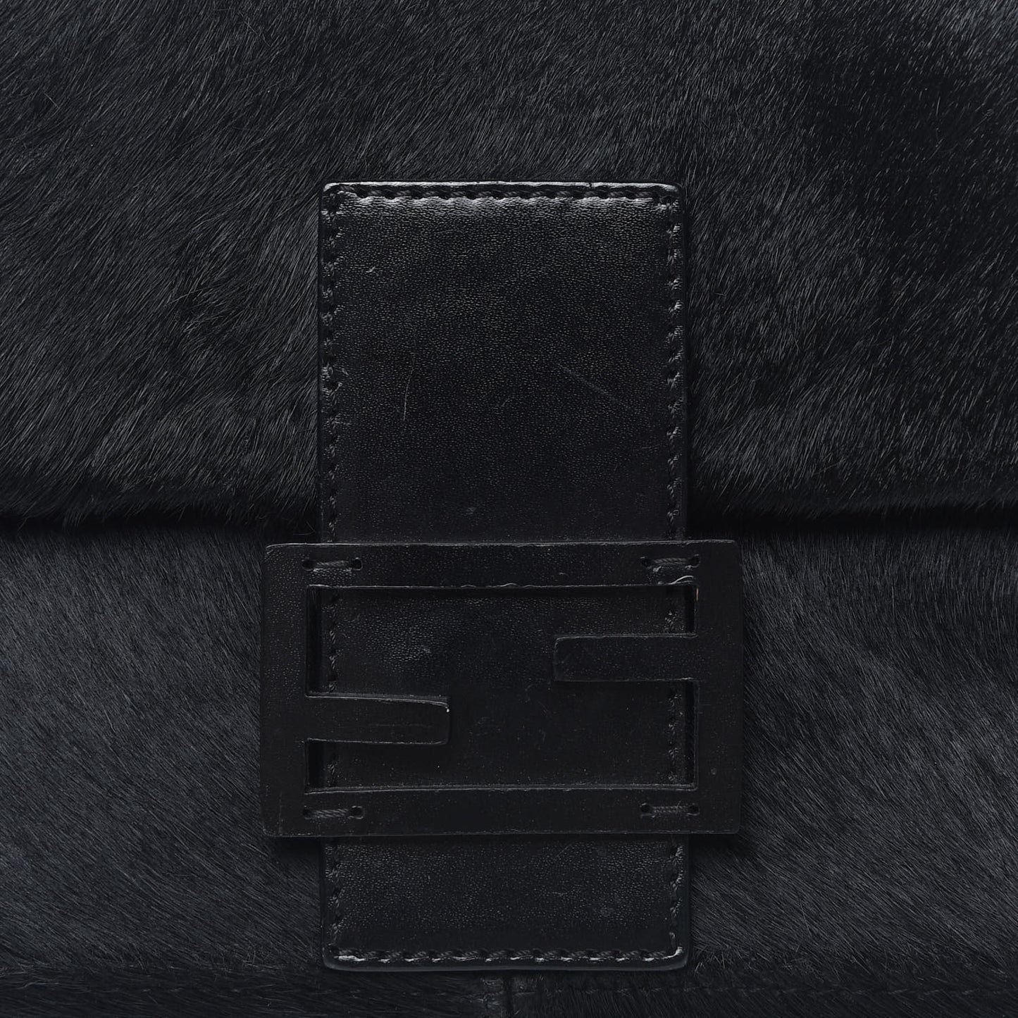 Calf Hair Baguette Black