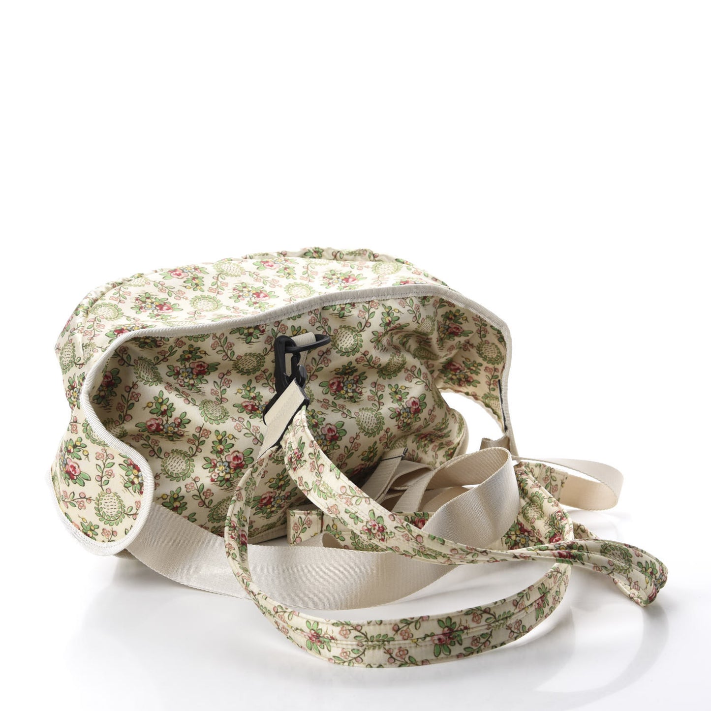 X MLB Satin Floral Print NY Yankees Patch Convertible Belt Bag Ivory Green