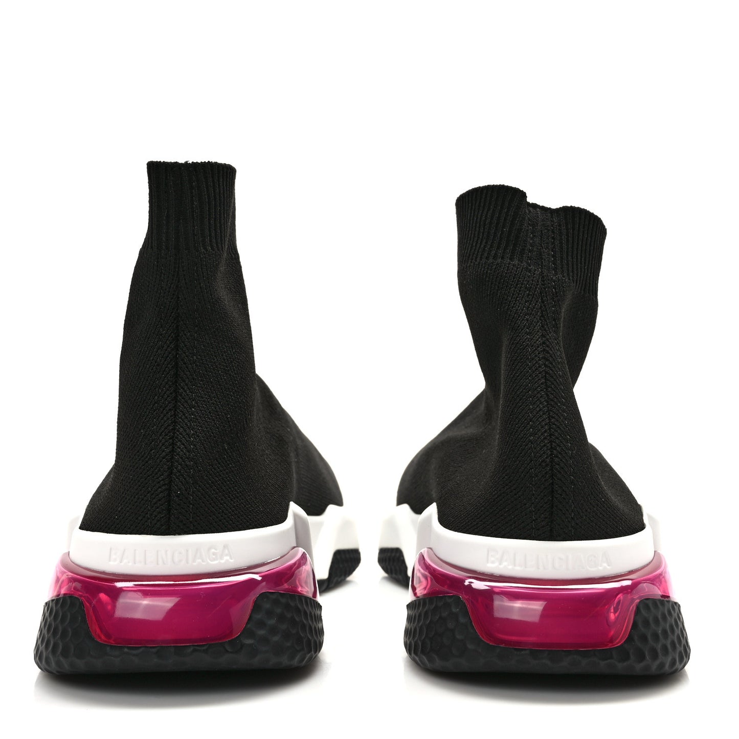 Neoprene Knit Womens Speed Clear Bicolor Sole Sneakers 40 Black Pink