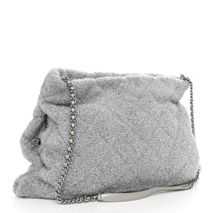 Chanel Lurex Knit Medium Pluto Glitter Tote Silver 3 of 14