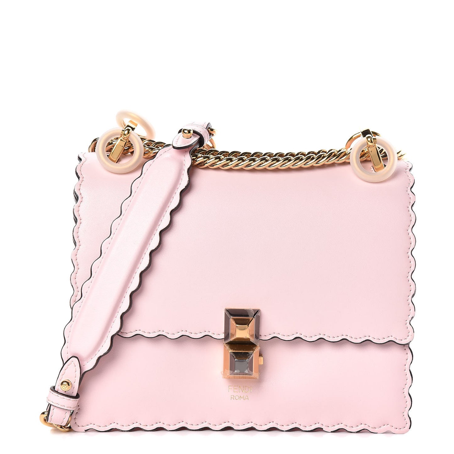 Vitello Liberty Scalloped Studded Small Kan I Shoulder Bag Confetto
