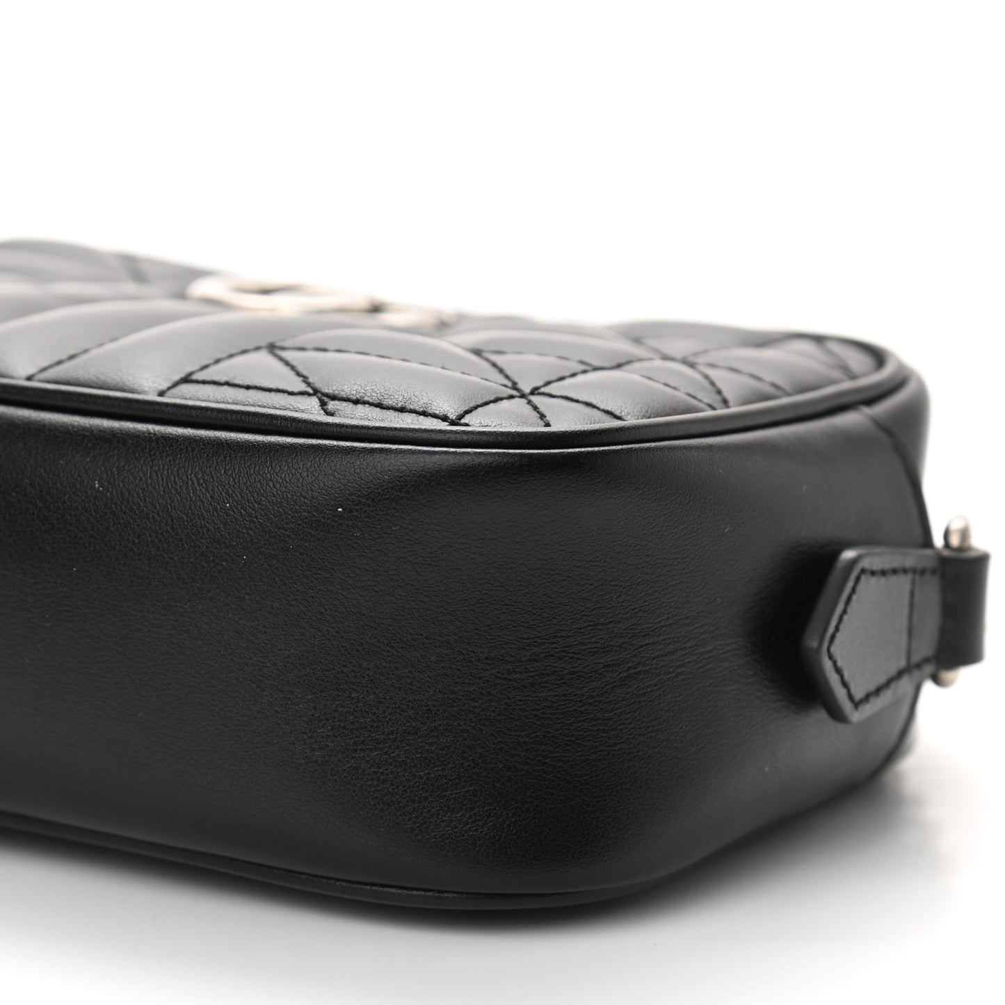 Calfskin Matelasse Aria Mini GG Marmont Chain Shoulder Bag Black