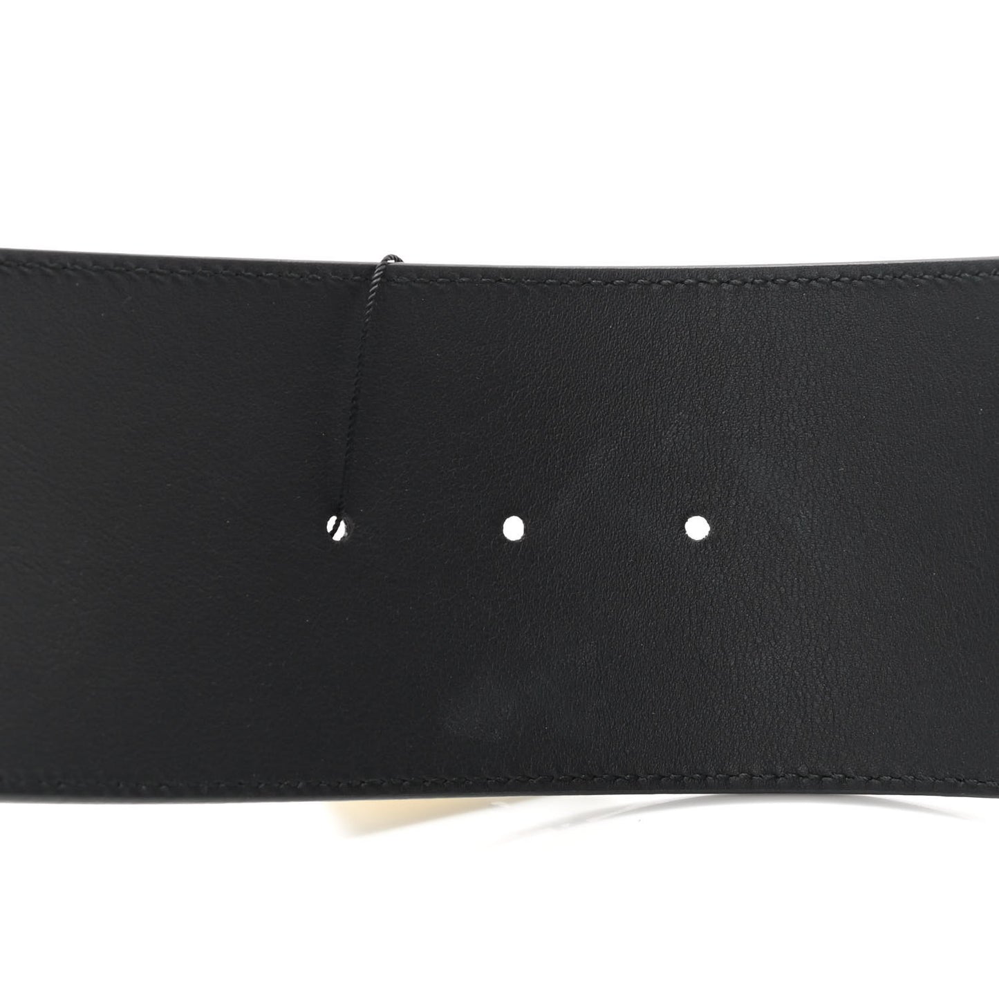 Moon Calfskin Pearl Double G 70mm Belt 90 36 Black Cream