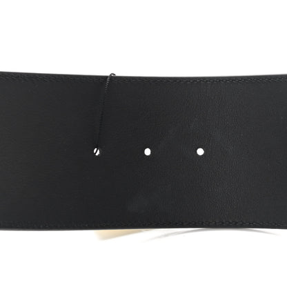 Gucci Moon Calfskin Pearl Double G 70mm Belt 90 36 Black Cream 5 of 6