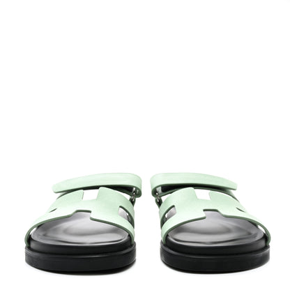 Hermes Epsom Womens Chypre Sandals 39 Vert Jade 2 of 8