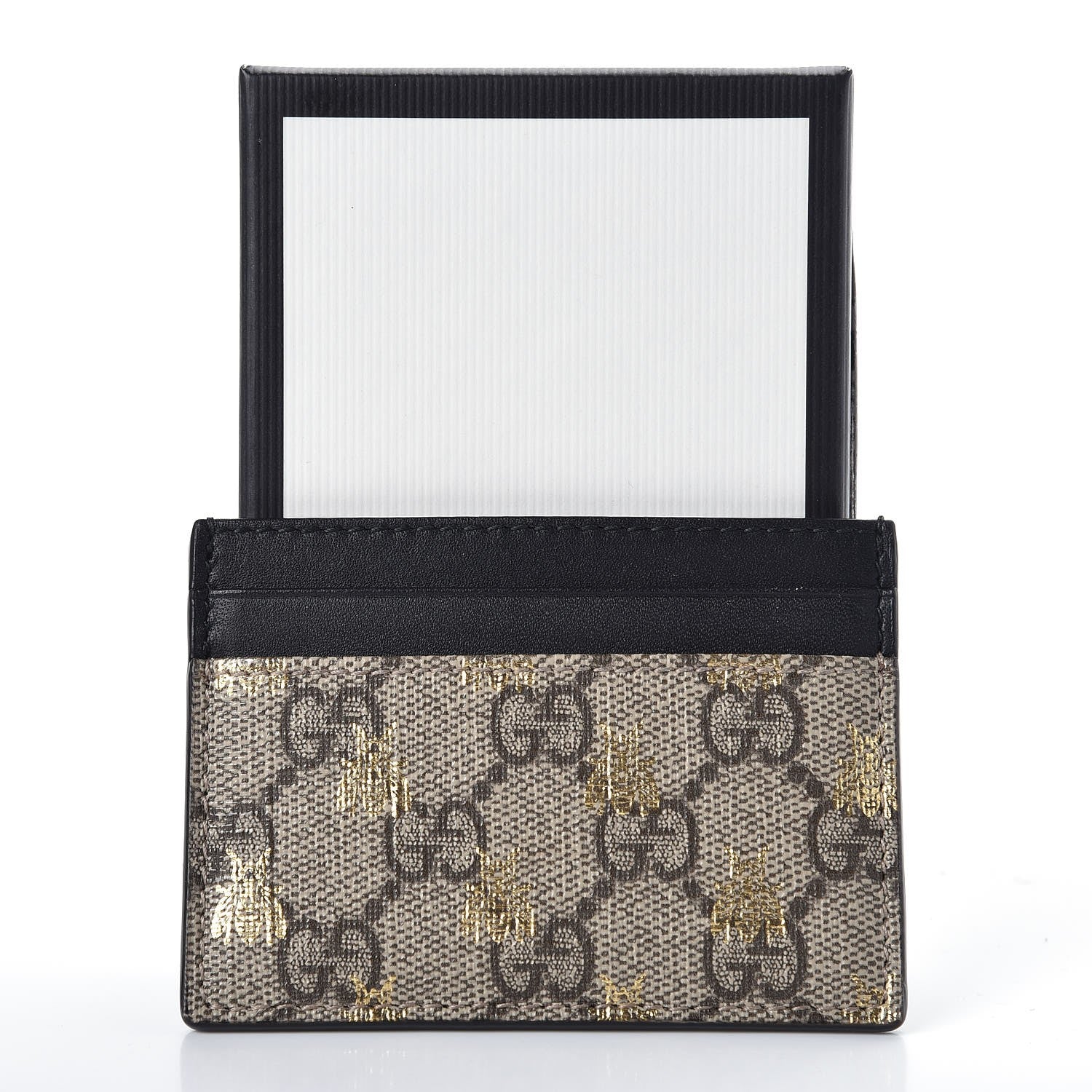 Gucci GG Supreme Monogram Bees Card Holder Black 8 of 8
