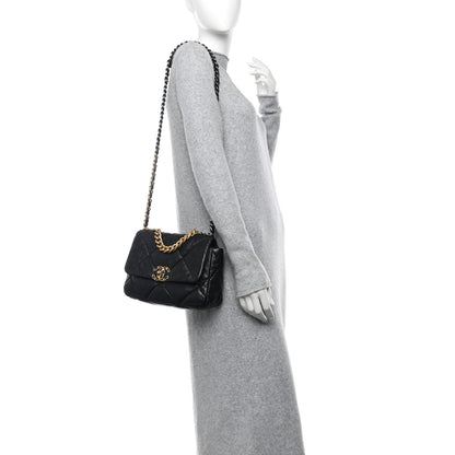 Chanel Goatskin Quilted Medium Chanel 19 Flap Black 2 of 12