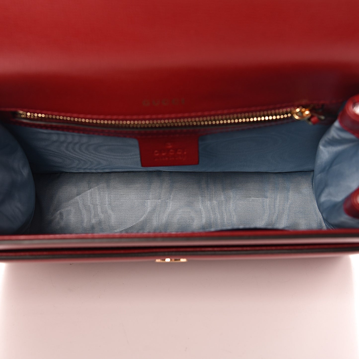 Textured Calfskin Small Torchon GG Ring Shoulder Bag New Cherry Red