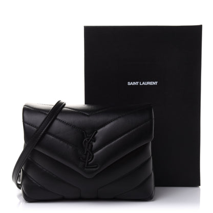 Saint Laurent Calfskin Y Quilted Monogram Toy Loulou Crossbody Bag Black 11 of 11