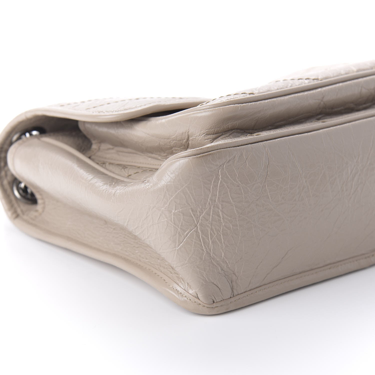 Saint Laurent Crinkled Calfskin Matelasse Monogram Medium Niki Chain Satchel Light Natural 7 of 9