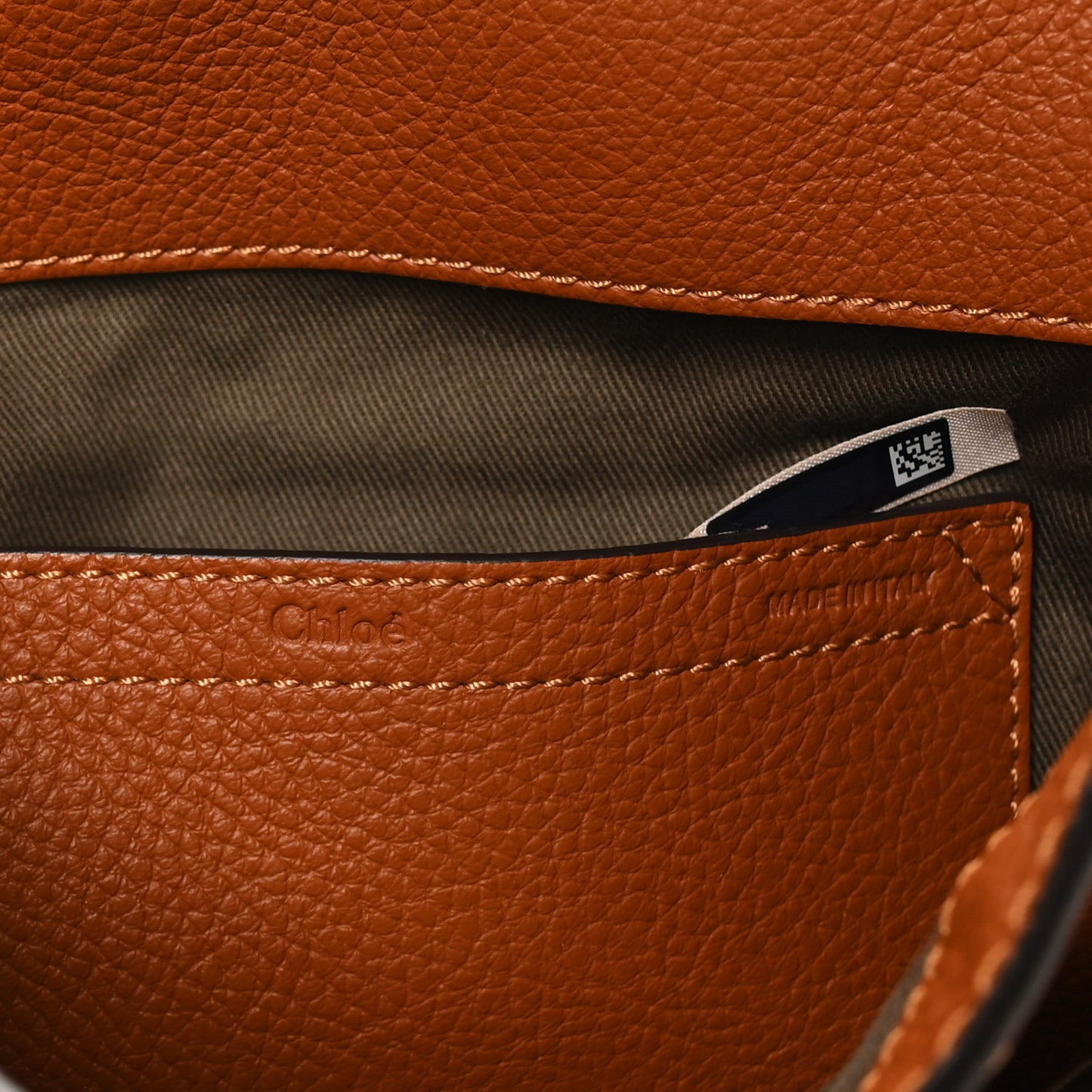 Grained Calfskin Medium Marcie Saddle Bag Tan