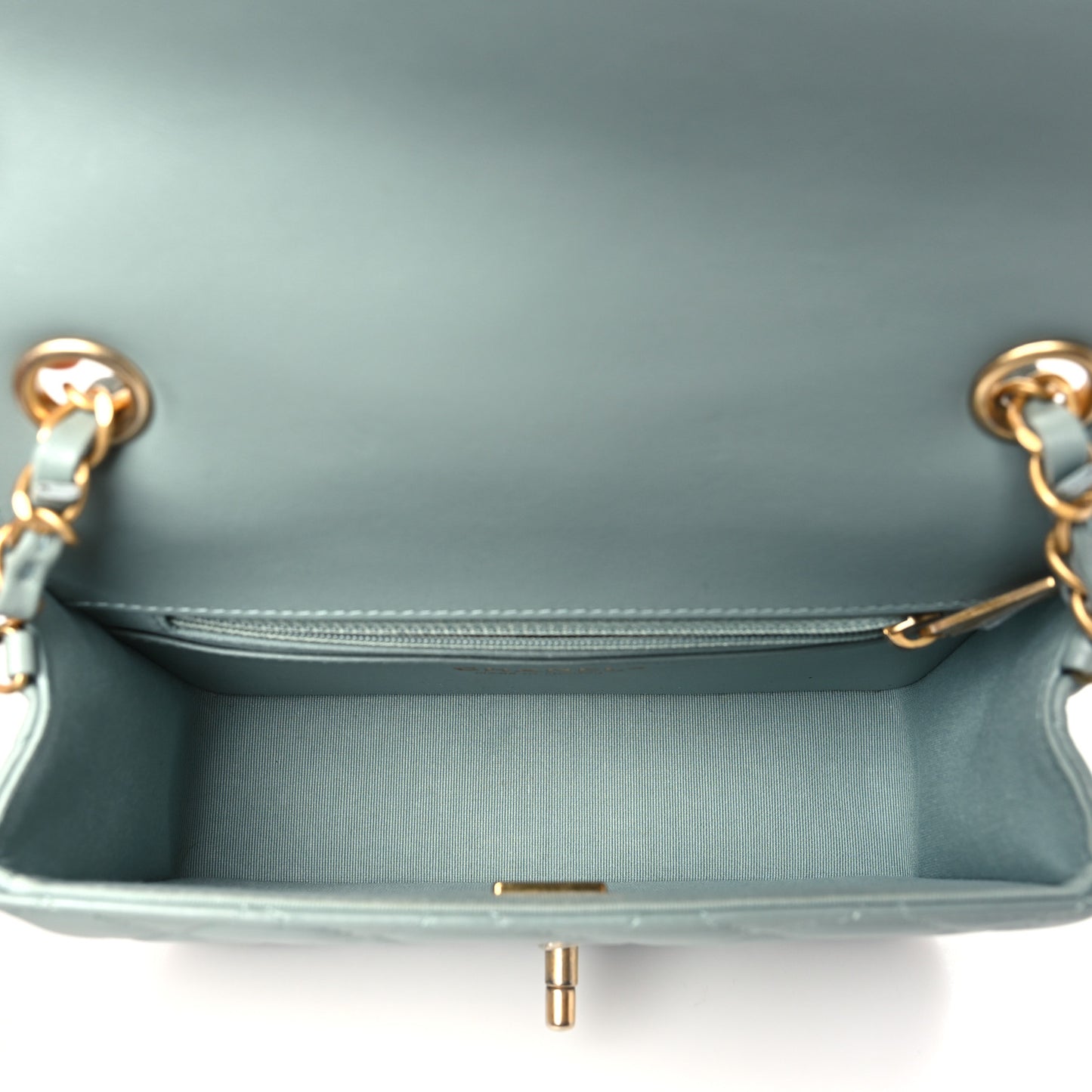 Lambskin Quilted Casino Chips Small Flap Grey