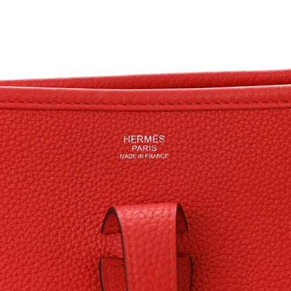Hermes Taurillon Clemence EVELYNE III PM Rouge de Coeur 6 of 10