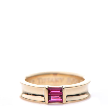 Tiffany 18K Yellow Gold Ruby Stacking Ring 48 4.5 1 of 7