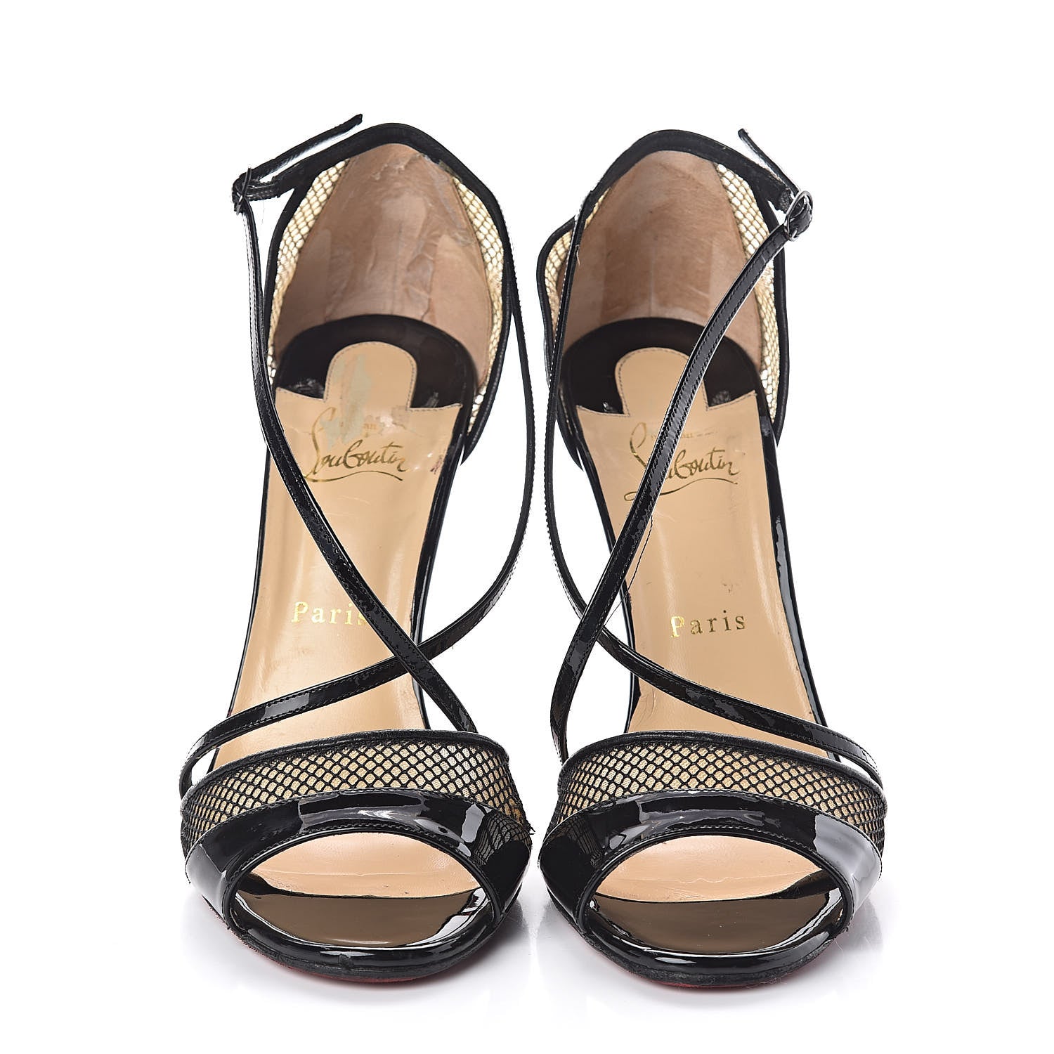 Christian Louboutin Patent Mesh Silkova 100 Sandals 40.5 Black 2 of 16