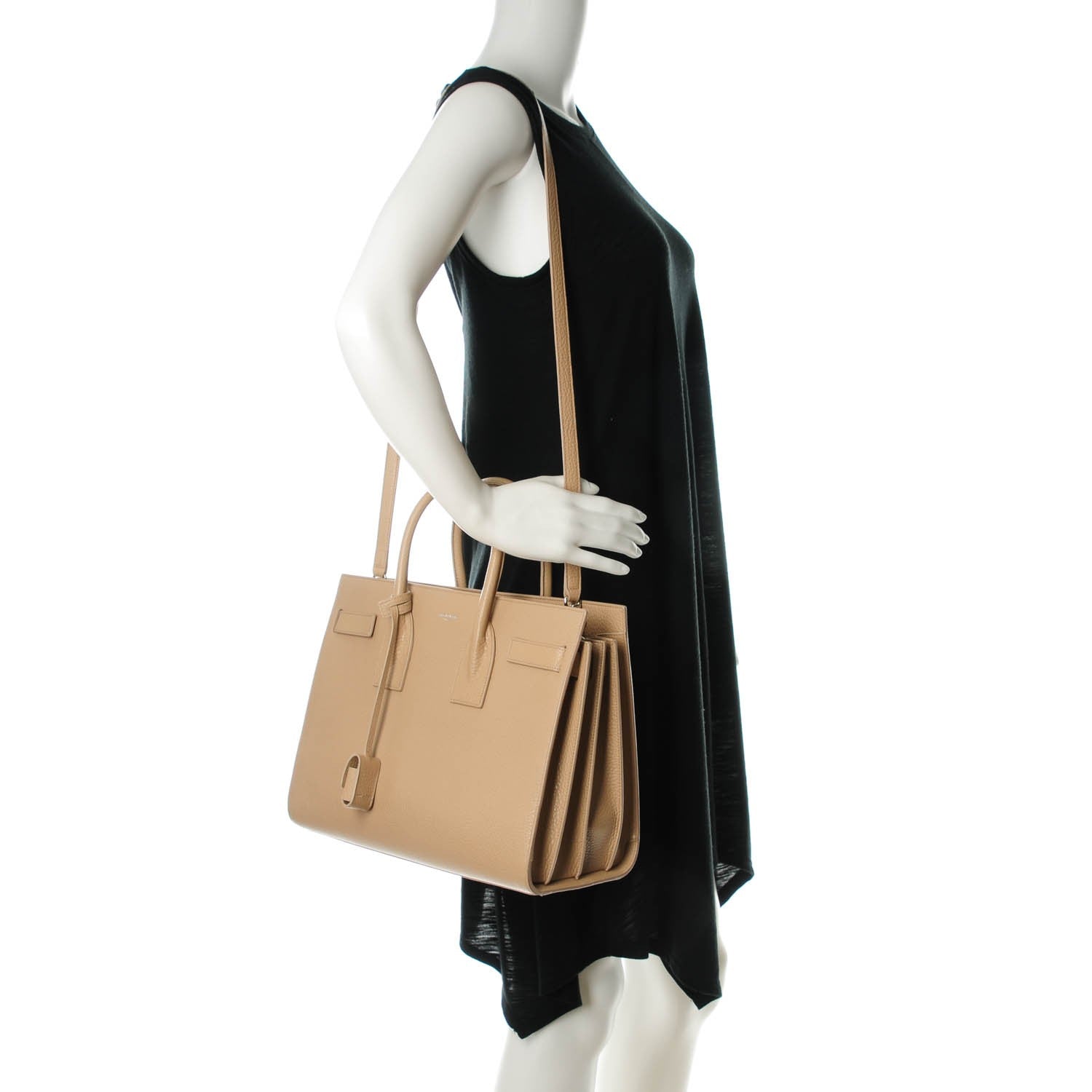 Saint Laurent Grained Calfskin Small Sac De Jour Dark Beige 2 of 7
