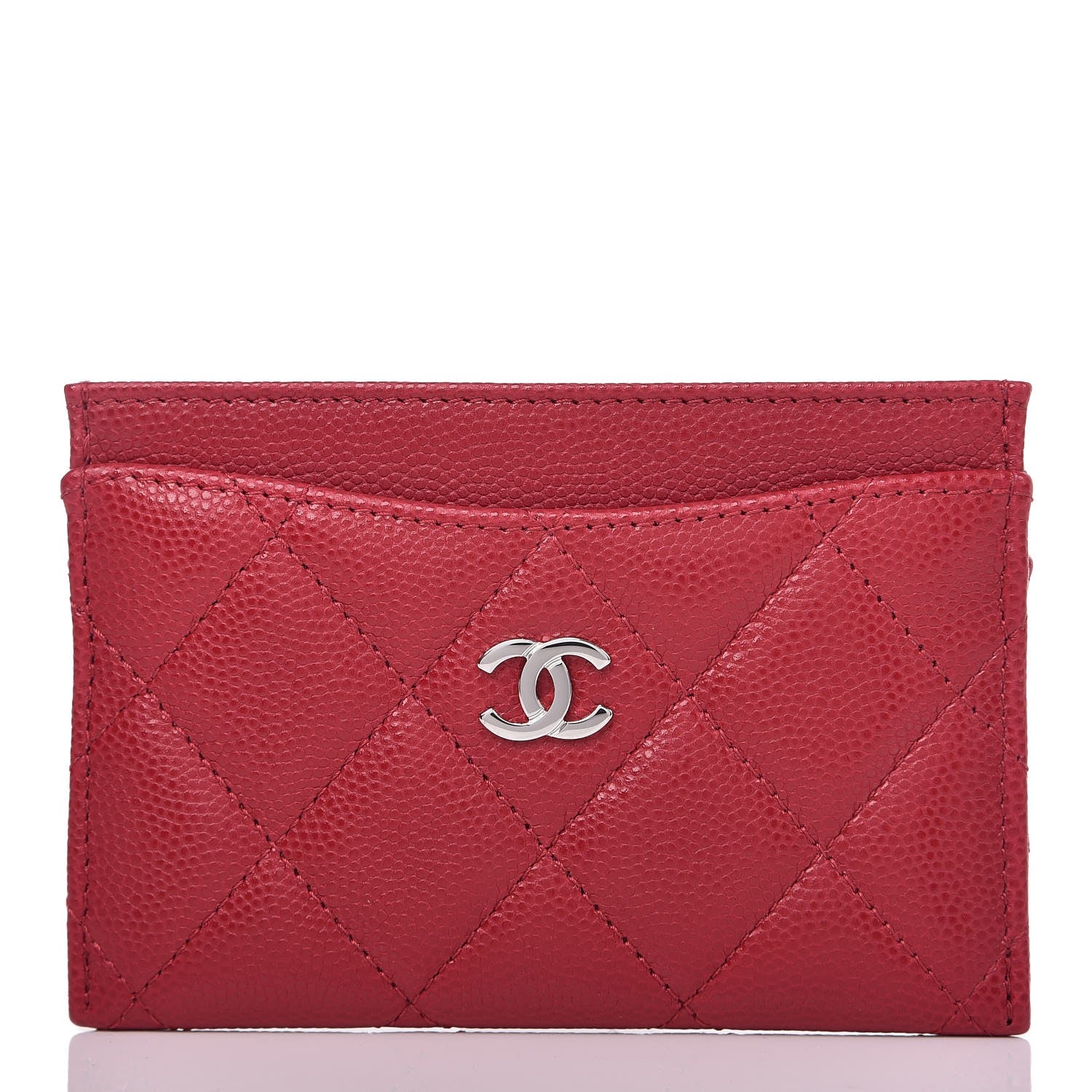 Chanel Caviar Quilted Card Holder Pink 1 of 9
