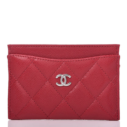 Chanel Caviar Quilted Card Holder Pink 1 of 9