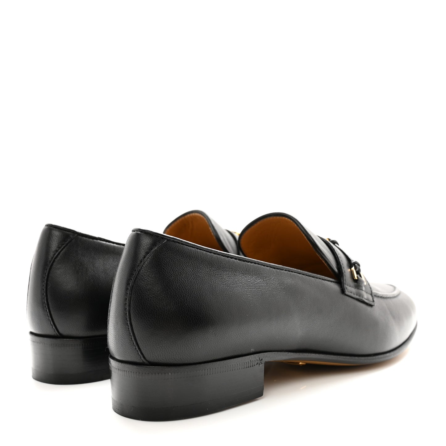Calfskin Womens Interlocking G Horsebit Loafers 37 Black