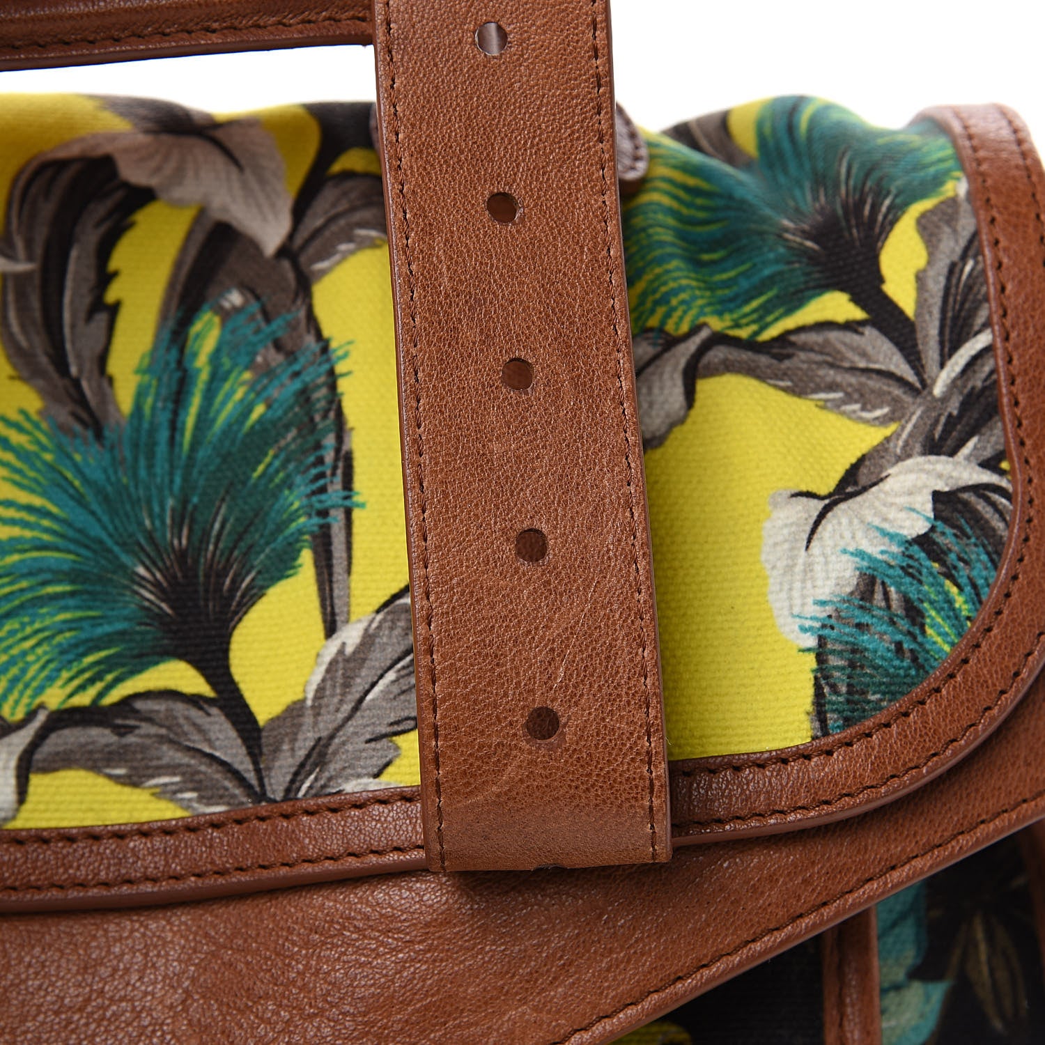 Proenza Schouler Canvas Tropical Printed Medium PS1 Satchel Brown 13 of 15