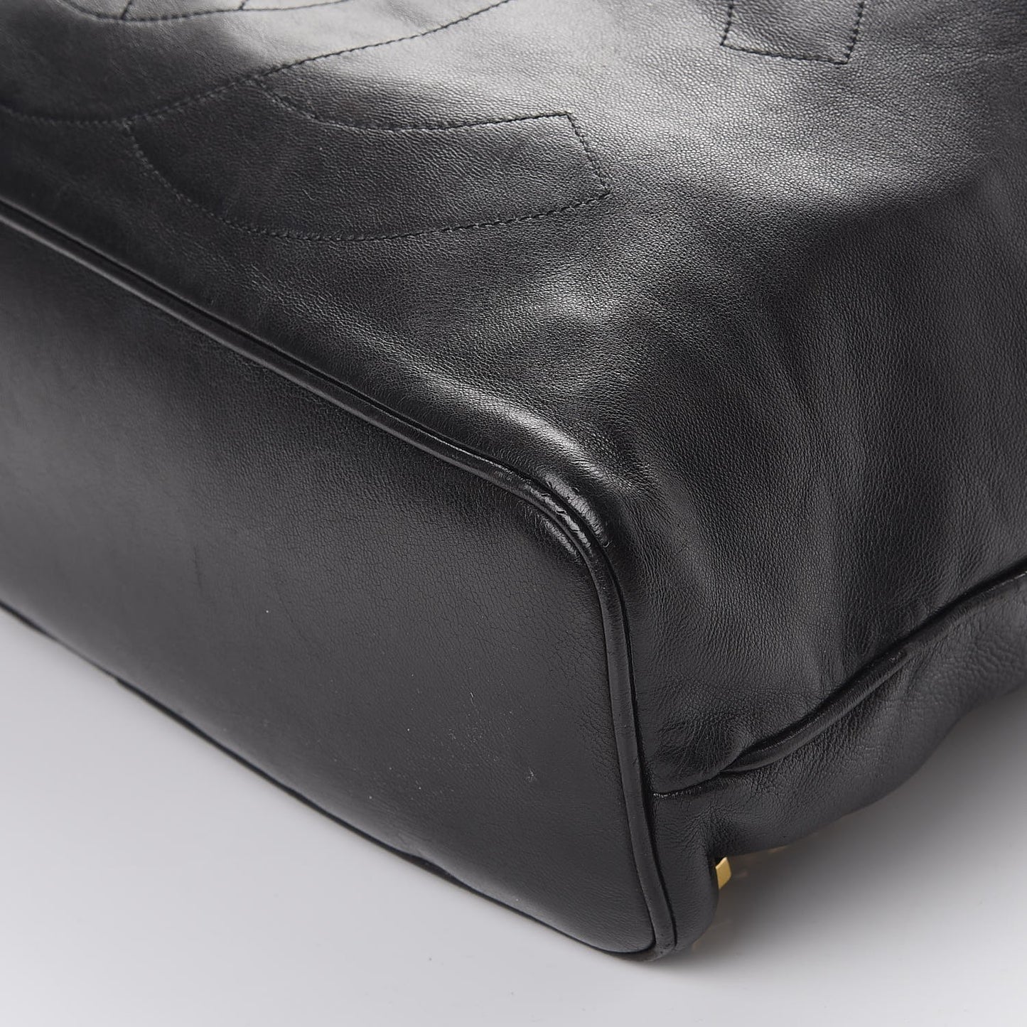 Lambskin CC Drawstring Backpack Black